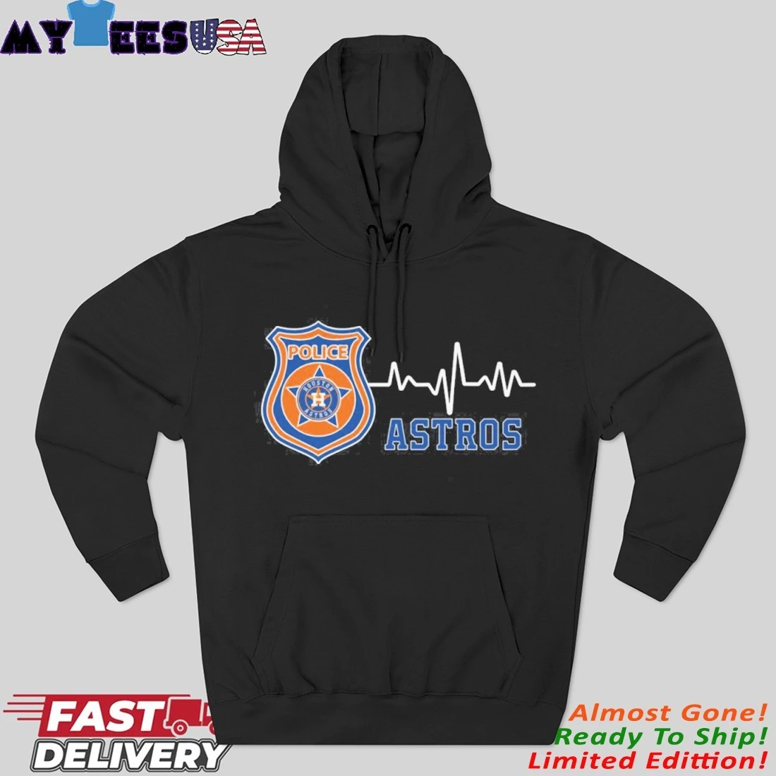 Official Police Heartbeat X Houston Astros Hoodie