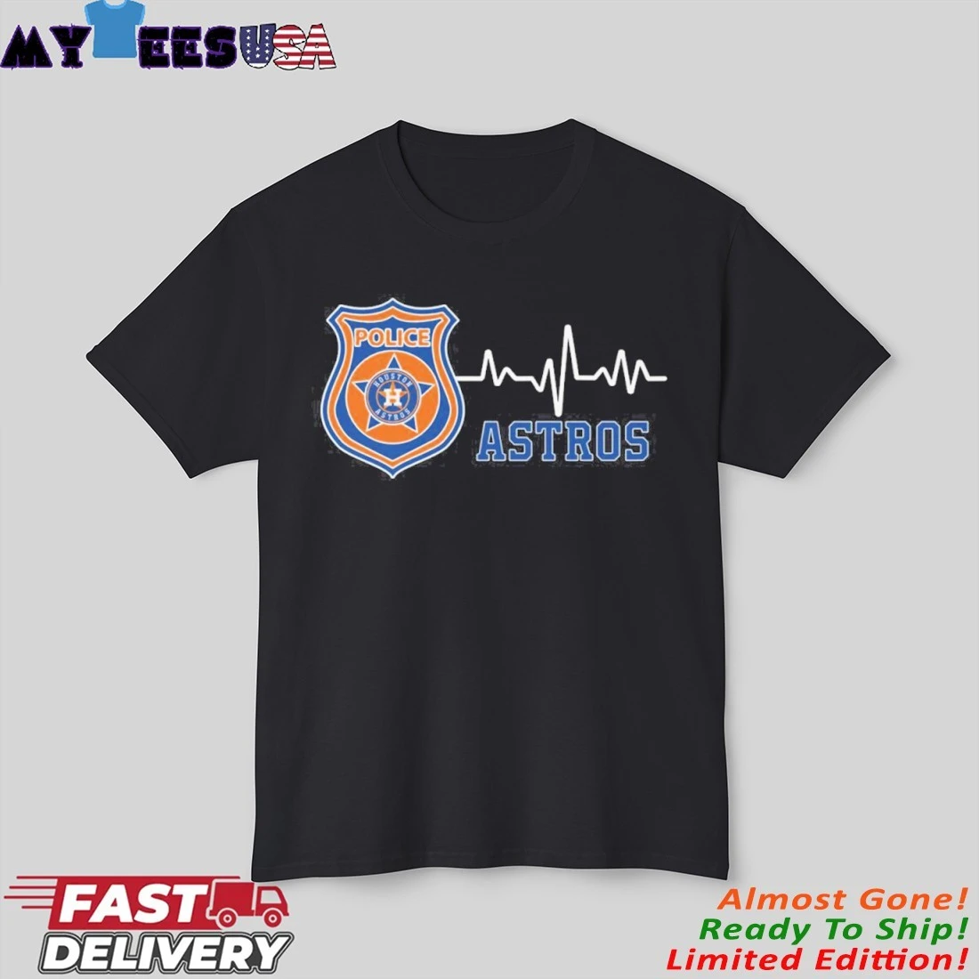 Official Police Heartbeat X Houston Astros Shirt