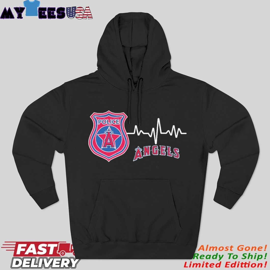 Official Police Heartbeat X Los Angeles Angels Hoodie