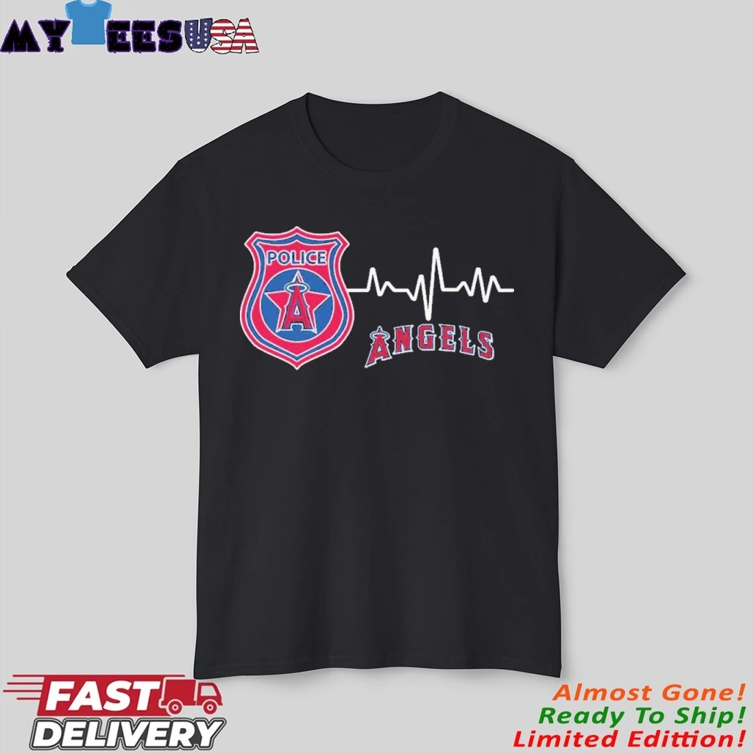 Official Police Heartbeat X Los Angeles Angels Shirt