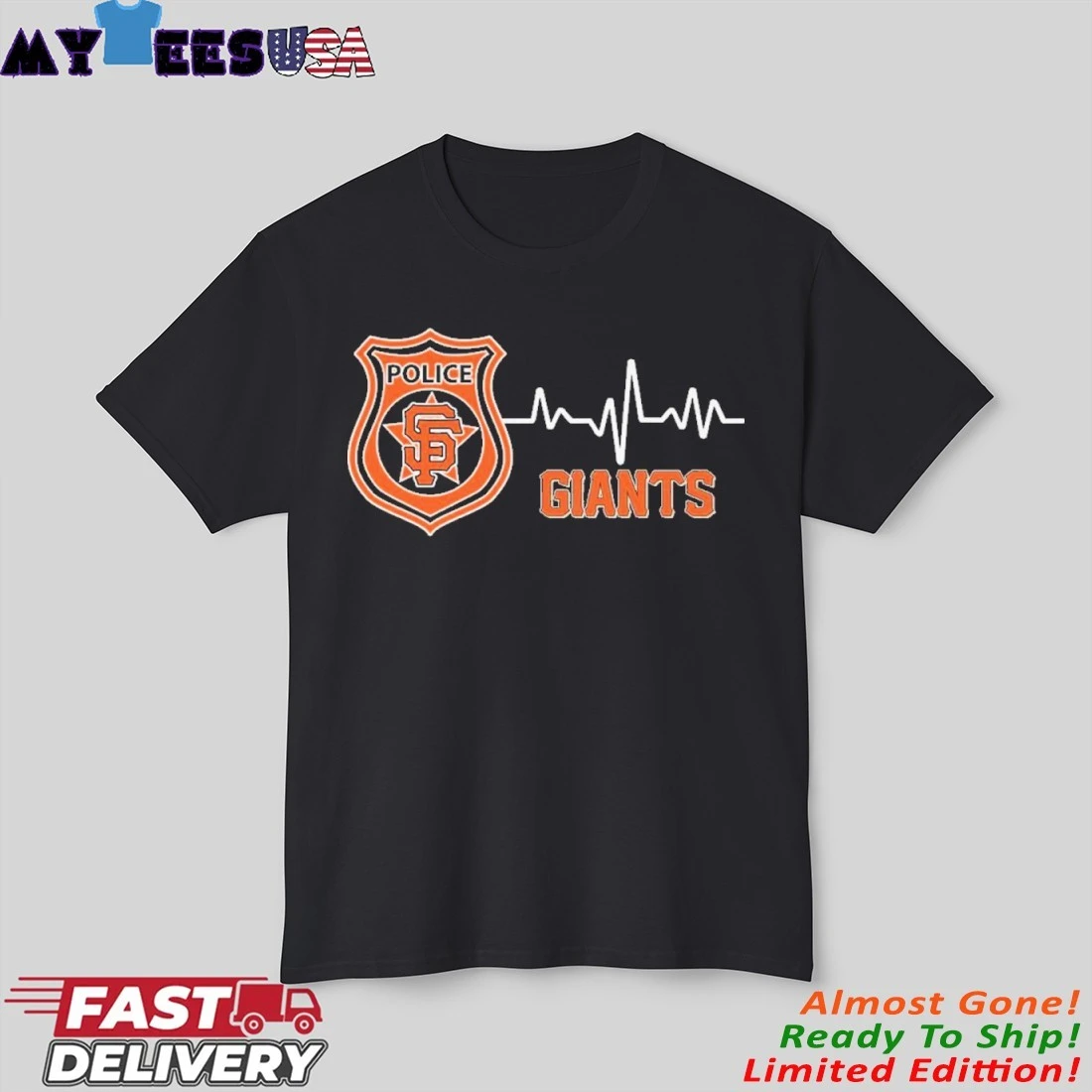 Official Police Heartbeat X San Francisco Giants Shirt