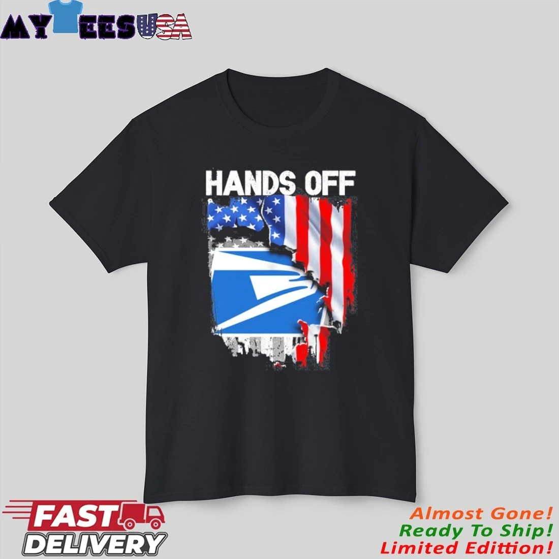 Official USPS Hands Off Flag American Shirt
