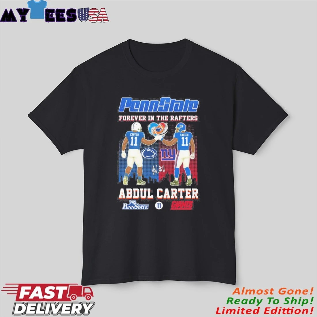 Penn State Forever In The Rafters Abdul Carter Nittany Lions And Giants Shirt