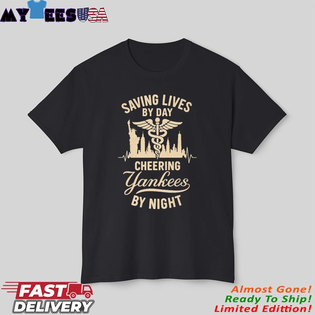 Saving Lives By Day Cheering New York Yankees By Night Shirt Saving Lives By Day Cheering New York Yankees By Night Shirt