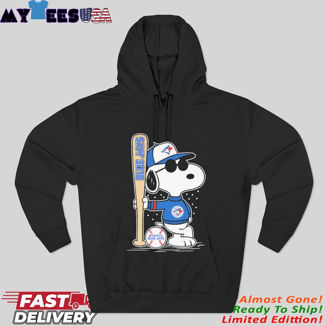 Snoopy X Toronto Blue Jays Baseball 2025 Hoodie