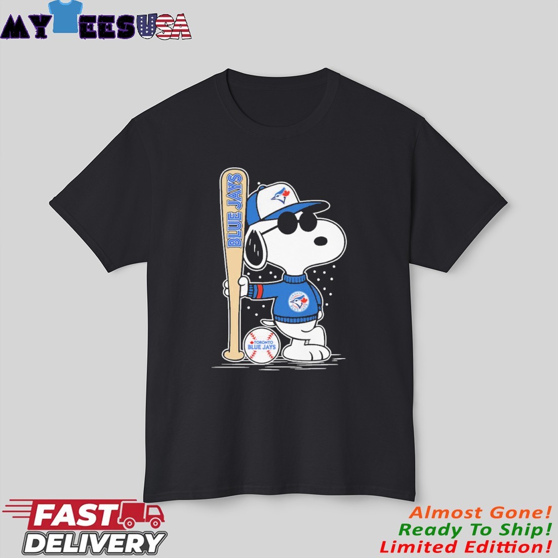 Snoopy X Toronto Blue Jays Baseball 2025 Shirt