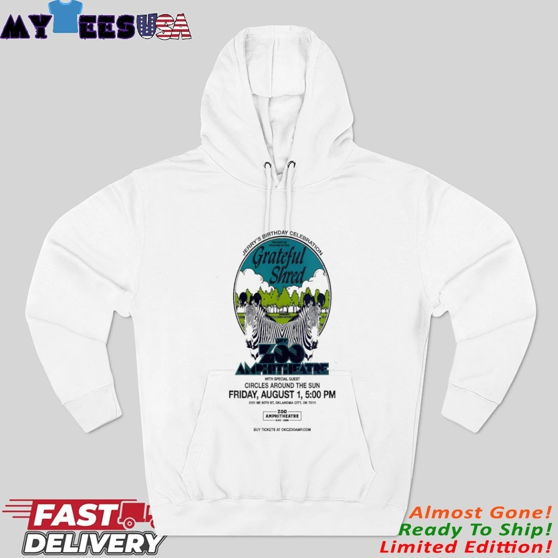 Zoo Amphitheatre Oklahoma City, OK Grateful Shred Aug 01 2025 Poster Hoodie