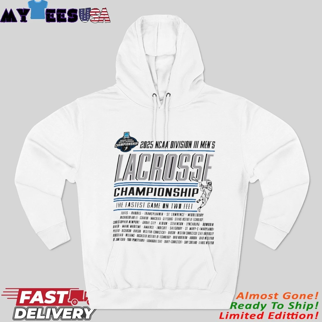 Official 2025 NCAA Division III Men's Lacrosse Championship 1st, 2nd, 3rd Rounds Hoodie