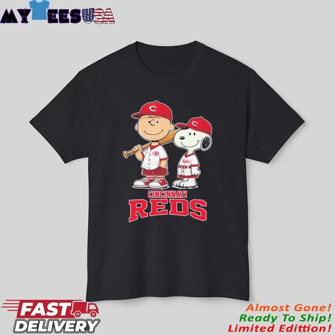 Official Cincinnati Reds X Snoopy and Charlie Brown Play Baseball shirt