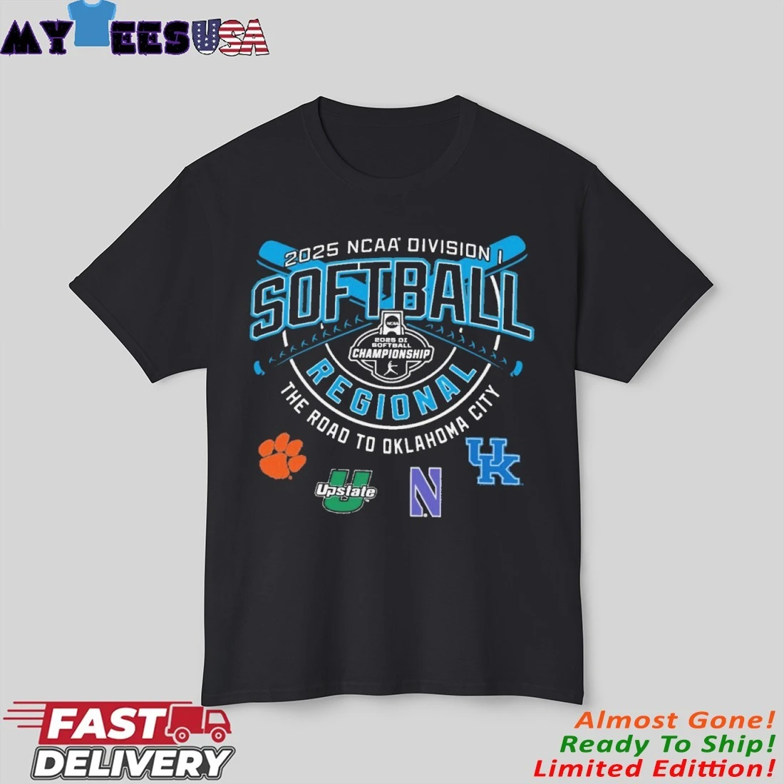 Official Clemson Regional 2025 NCAA DI Softball Championship T-shirt