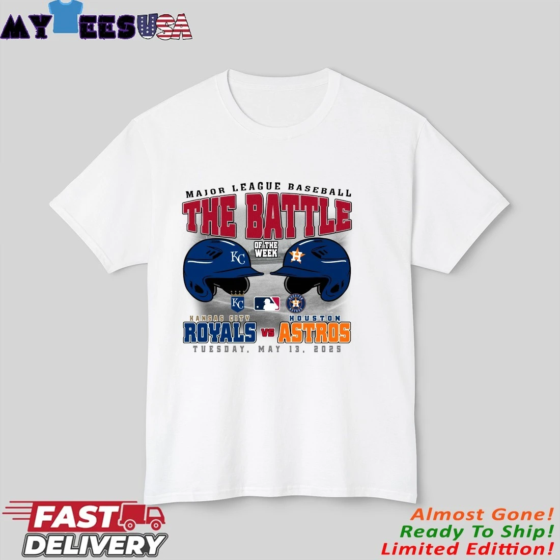 Official Kansas City Royals Vs Houston Astros The Battle Of The Week Tuesday, May 13, 2025 Shirt