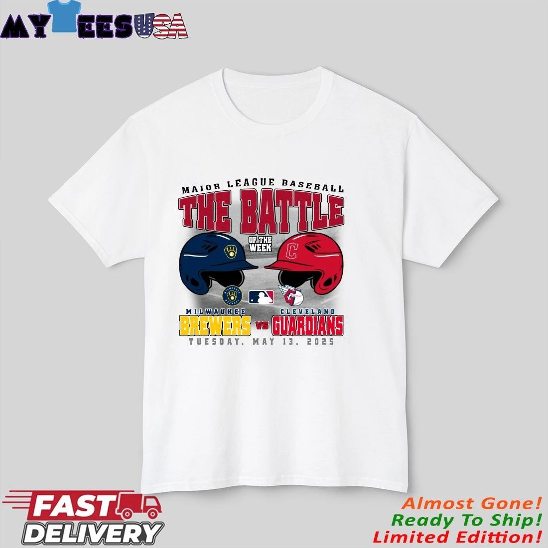 Official Milwaukee Brewers Vs Cleveland Guardians The Battle Of The Week Tuesday, May 13, 2025 Shirt