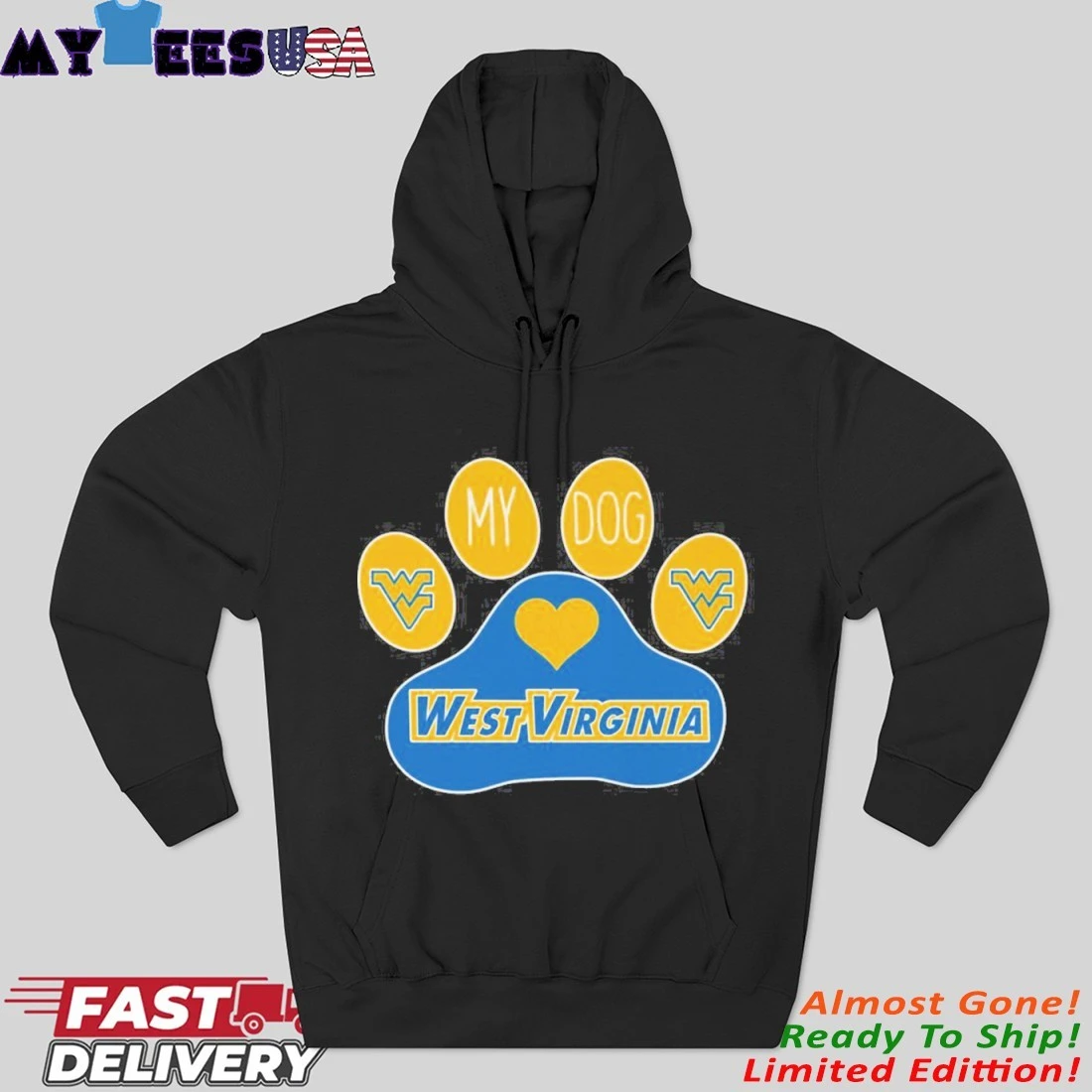 Official My Dog Paw X West Virginia Mountaineers Hoodie