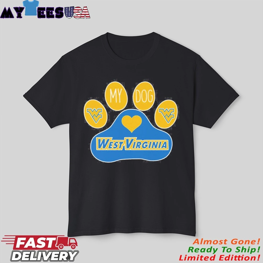 Official My Dog Paw X West Virginia Mountaineers Shirt