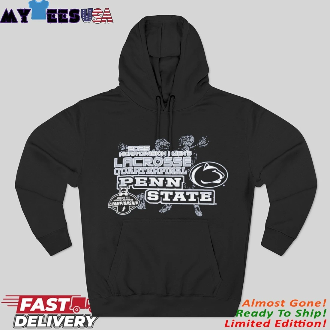 Official Penn State Nittany Lions 2025 NCAA Division I Men's Lacrosse Quarterfinal Hoodie