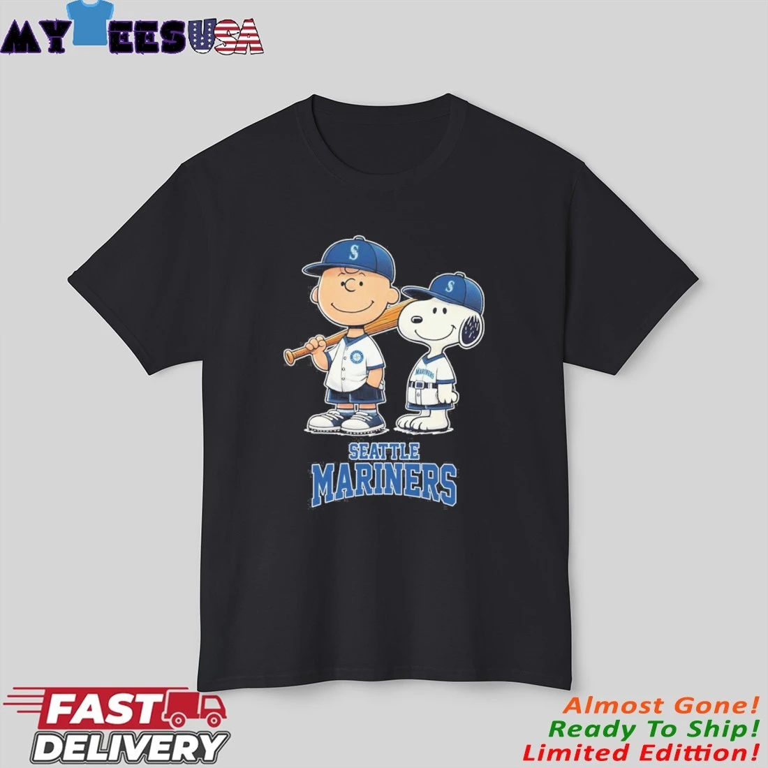 Official Seattle Mariners X Snoopy and Charlie Brown Play Baseball shirt