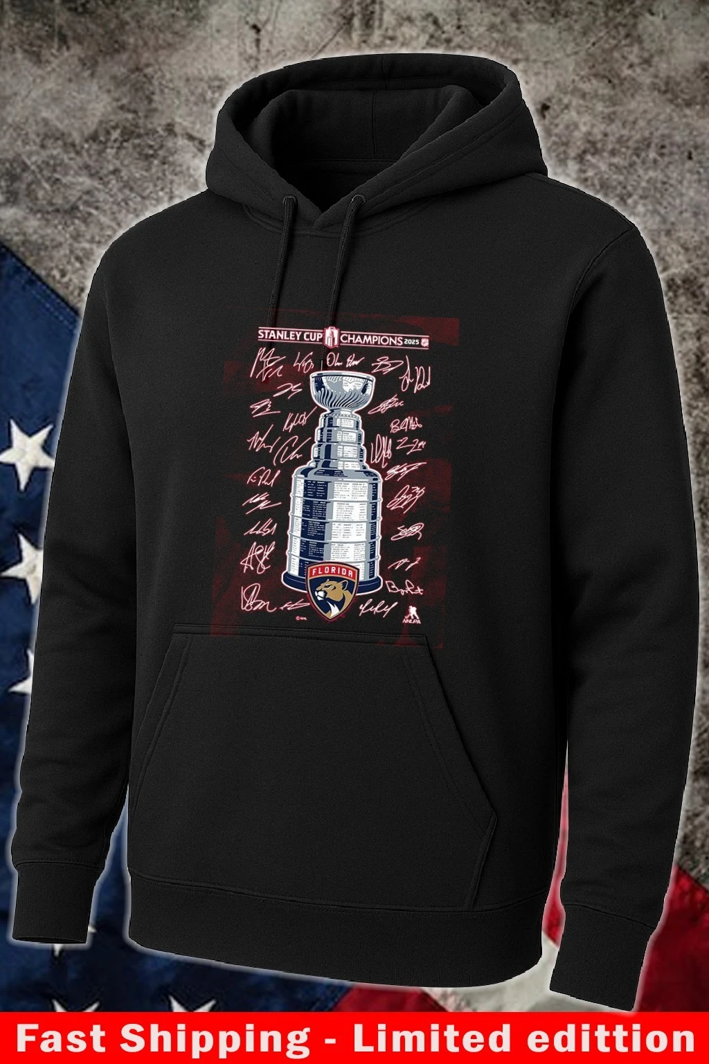 Florida Panthers 2025 Stanley Cup Champions Signature Roster Hoodie