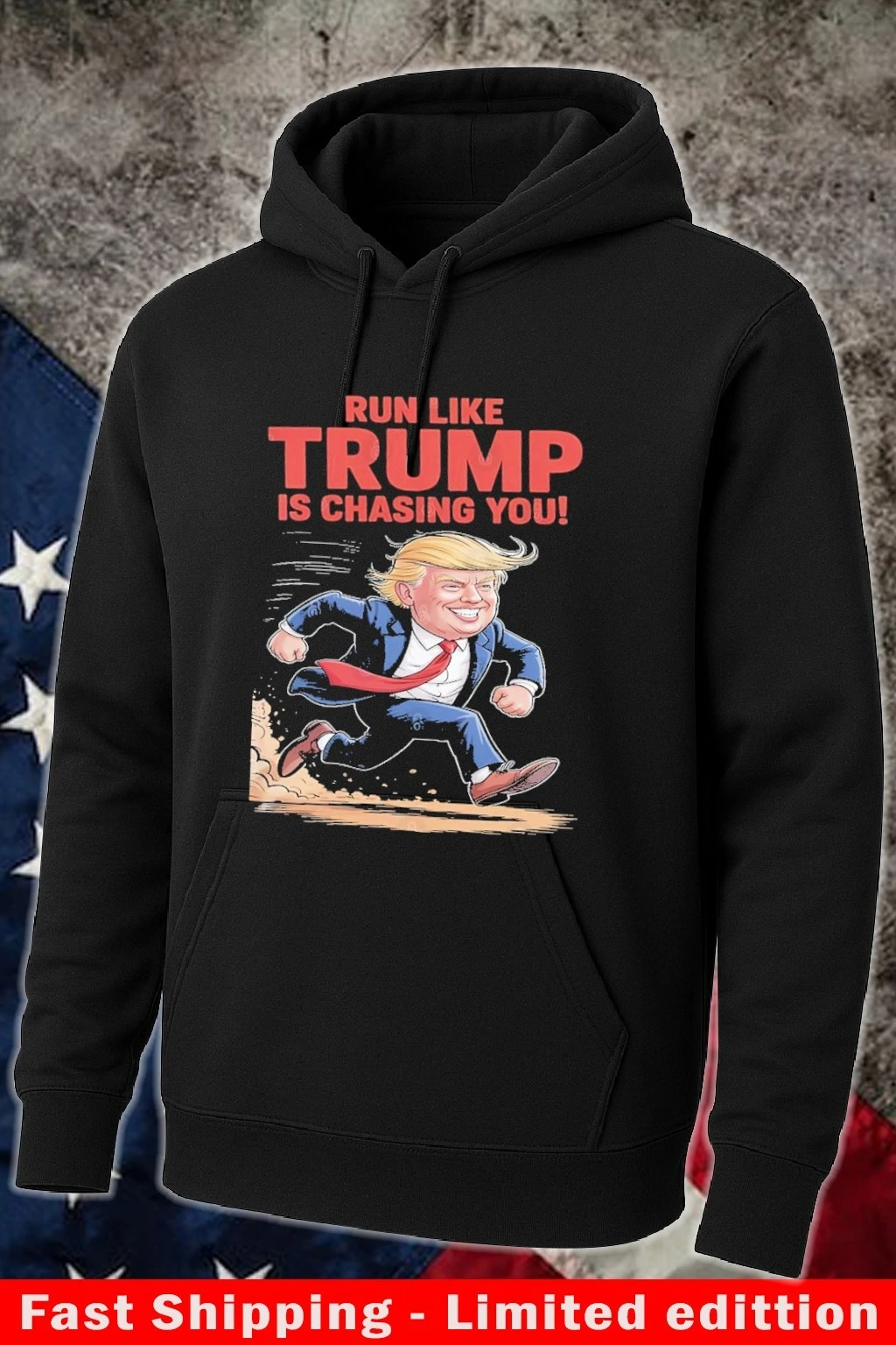 Official Funny Anti-Trump Shirt Run Like Trump Is Chasing Hoodie