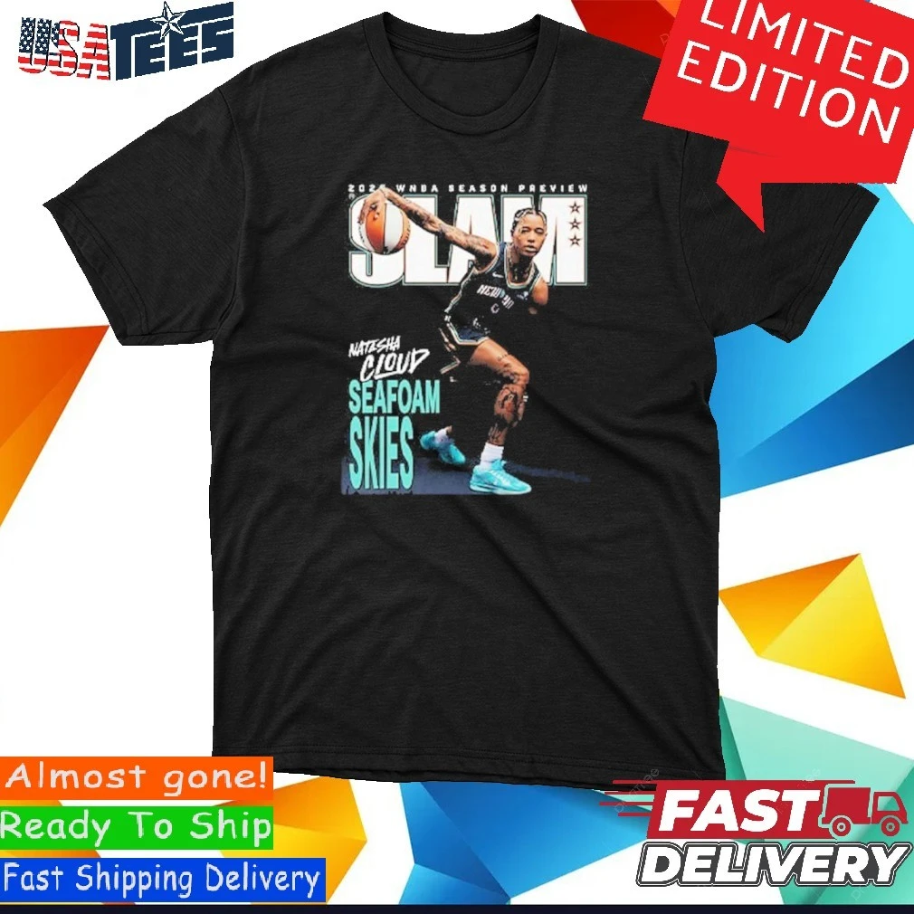 Official Natasha Cloud New York Liberty Seafoam Skies Magazine SLAM 256 Cover 2025 WNBA Season Shirt