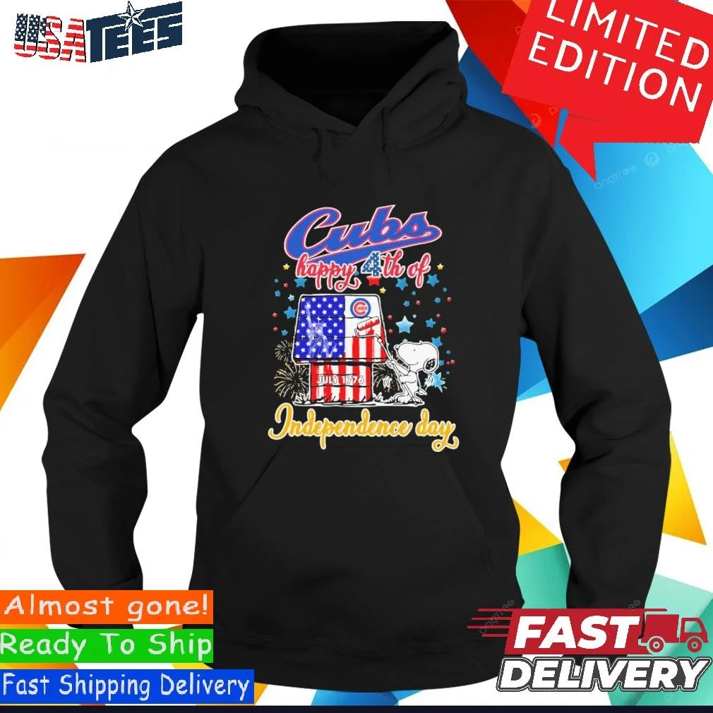 Official Snoopy X Chicago Cubs Happy 4th Of July Independence Day Hoodie