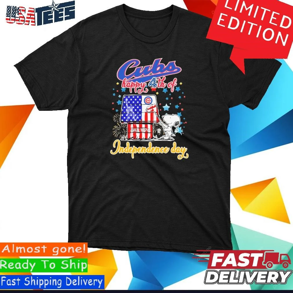 Official Snoopy X Chicago Cubs Happy 4th Of July Independence Day Shirt