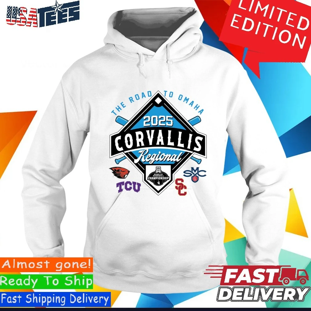 The Road To Omaha Corvallis Regional 4-Teams 2025 NCAA DI Baseball Hoodie