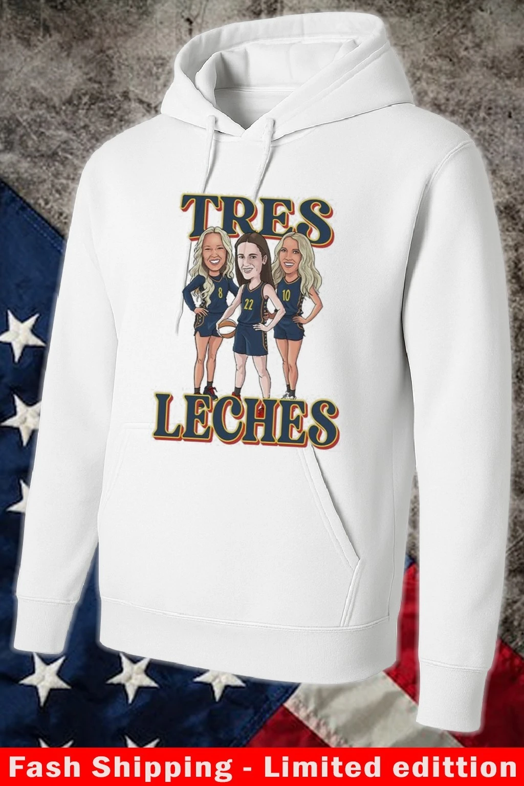 WNBA Tres Leches Caitlin Clark, Lexie Hull, and Sophie Cunningham Hoodie