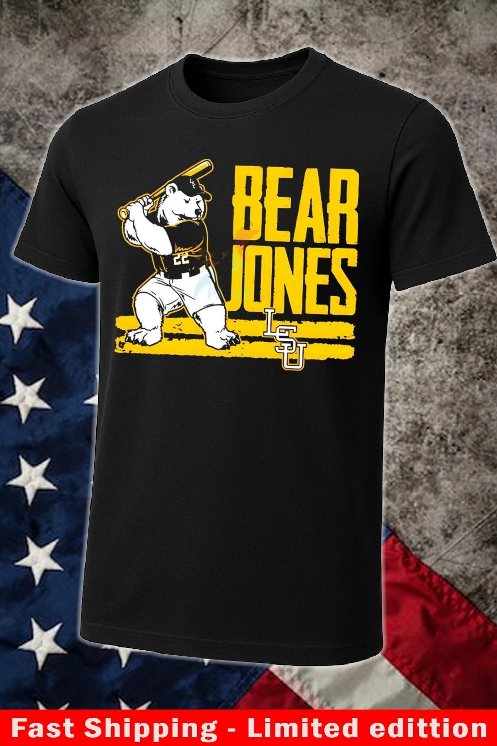 Official Jared Jones Bear Lsu Baseball Mascot Shirt Official Jared Jones Bear Lsu Baseball Mascot Shirt