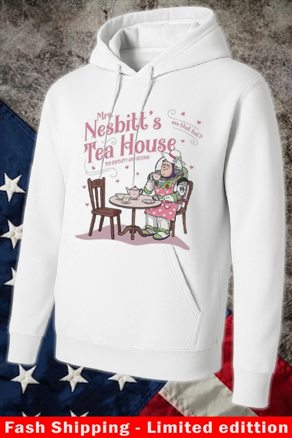 Official Mrs Nesbitt’s Tea House See That Hat To Infinity And Beyond Hoodie