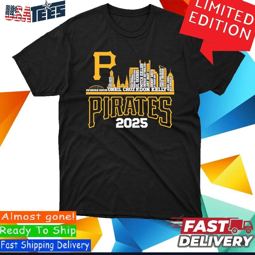 Official Pittsburgh Pirates Skyline Players Name 2025 Shirt