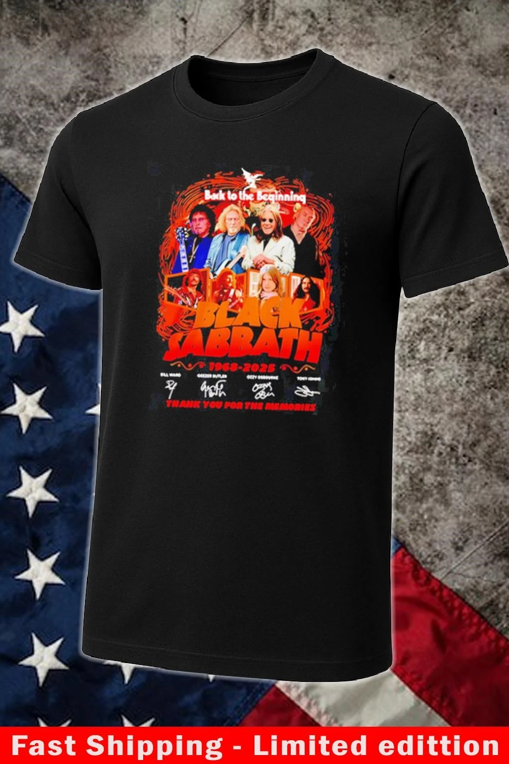 Official Tour 2025 Black Sabbath 1968-2025 Thank You For The Memories Shirt