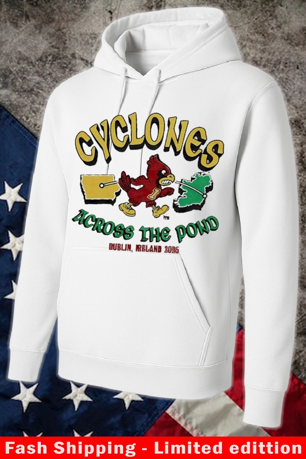 Official ISU Cyclones Ireland Game 2025 Hoodie