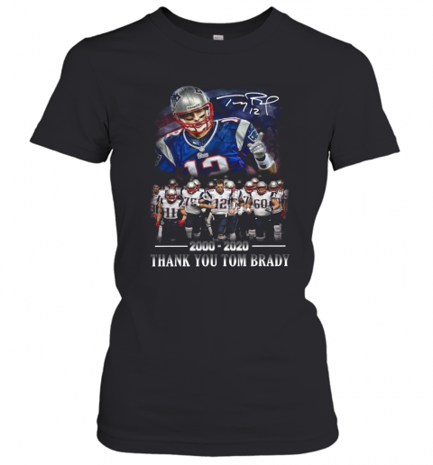 12 Tom Brady New England Patriots 2000 2019 Tampa Bay Buccaneers 2020  Present Thank You For The Memories 2022 T-Shirt - Anynee