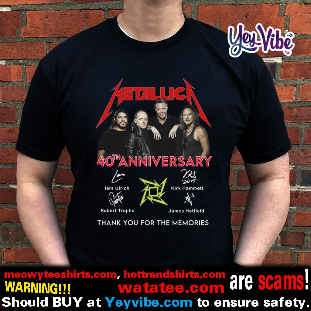 Namens heelal Beangstigend Metallica 40th anniversary signatures thank you for the memories shirt,  hoodie, sweater and long sleeve